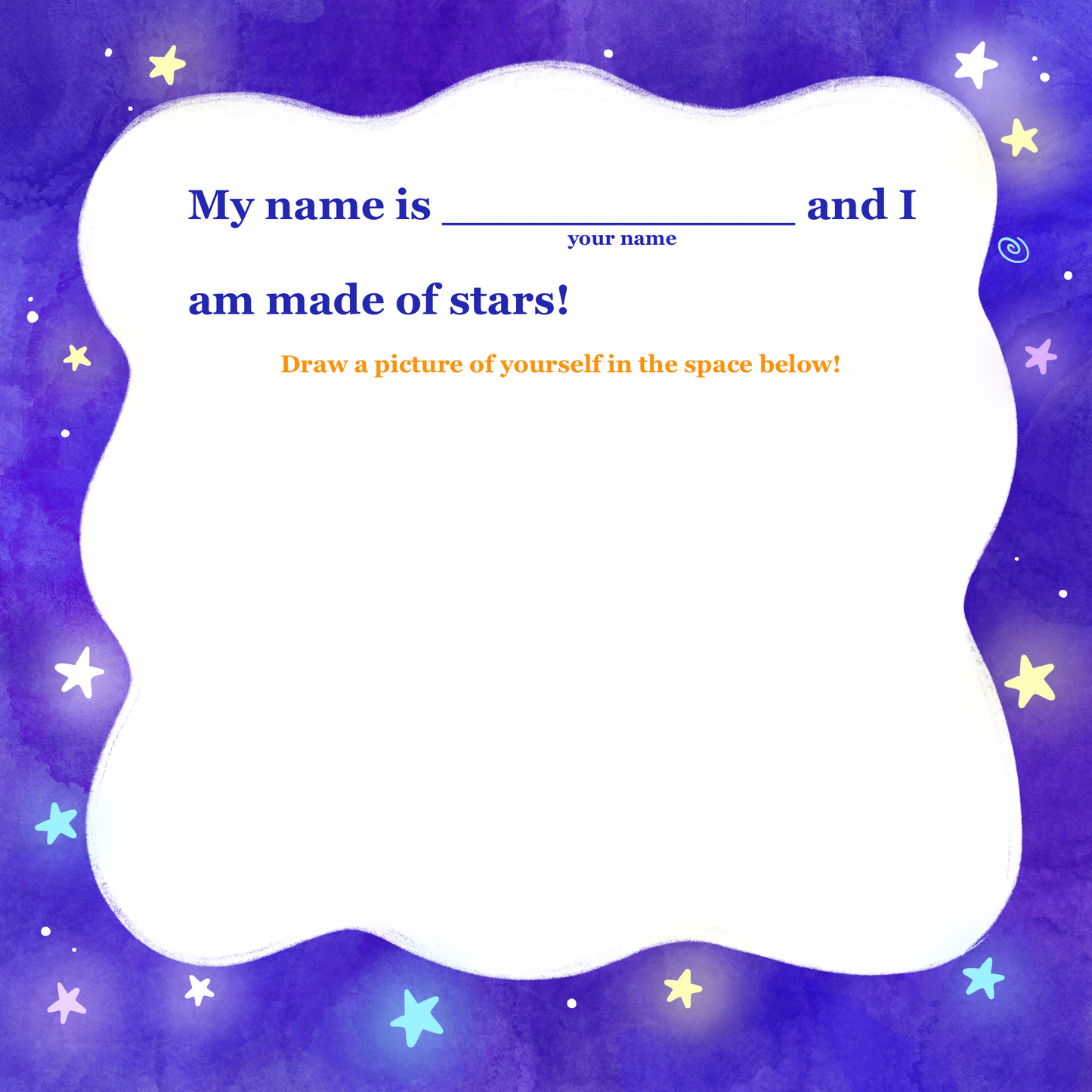You are Made of Stars drawing page